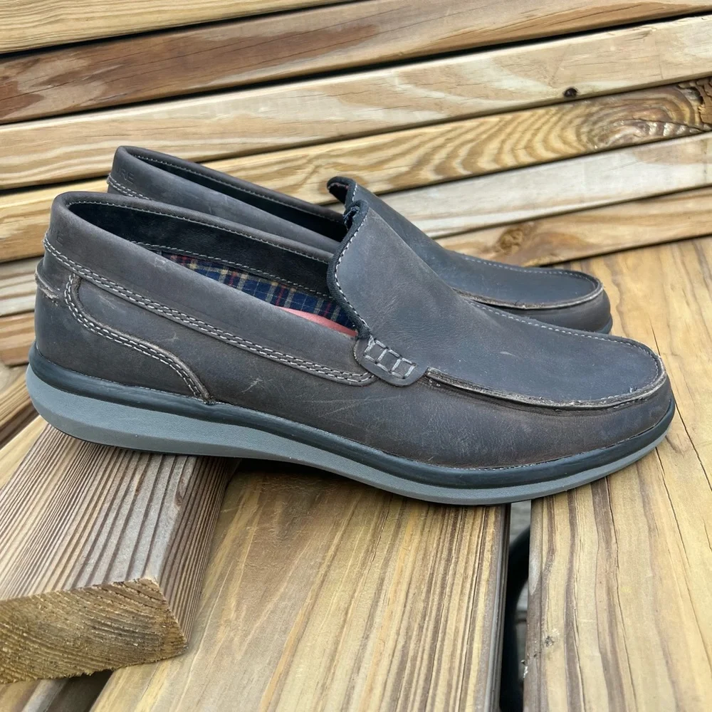 - Structure Sz 10 Vaughn Gray/Brown Leather Venetian Loafers! NEW!